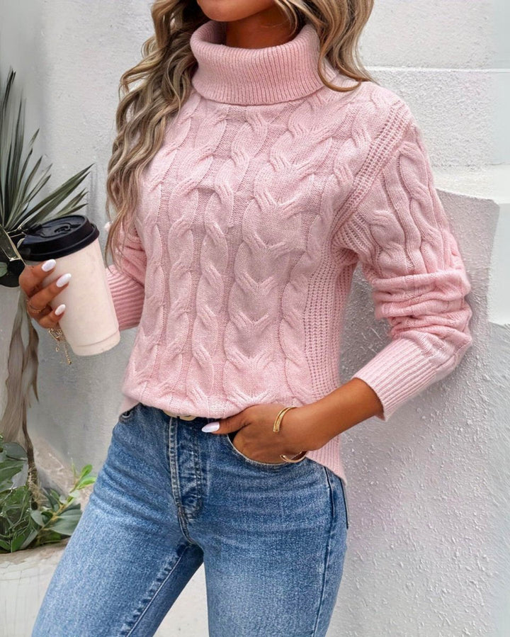 Cable-Knit Turtleneck Jumper