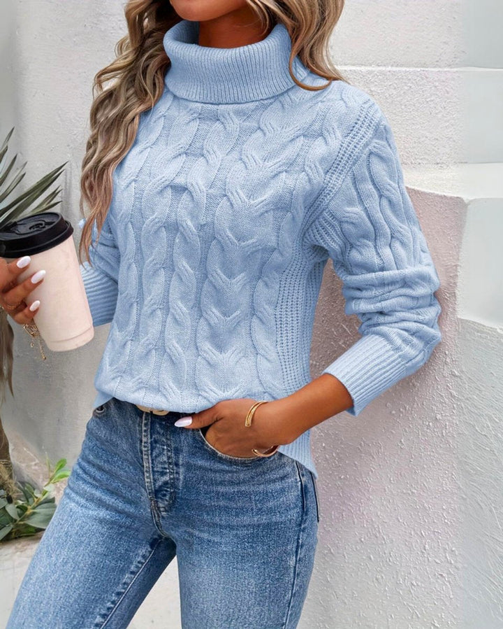 Cable-Knit Turtleneck Jumper
