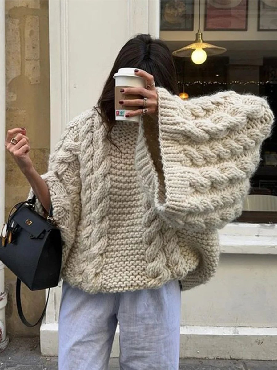 Oversized Chunky Cable-Knit Jumper
