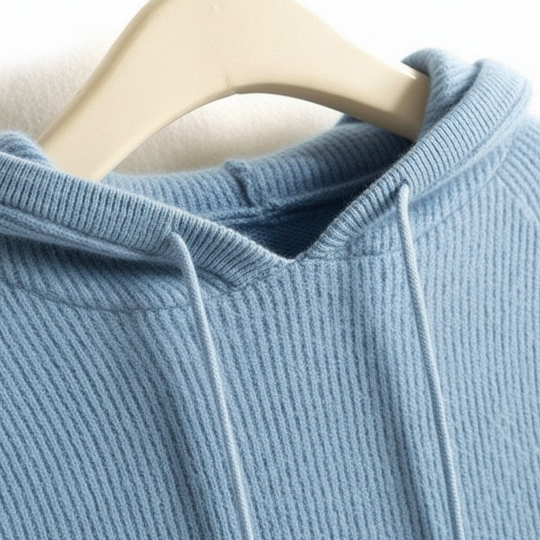 Cashmere and Mink Hooded Knit Jumper