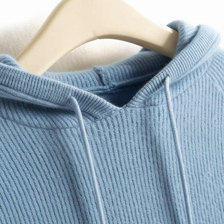 Cashmere and Mink Hooded Knit Jumper