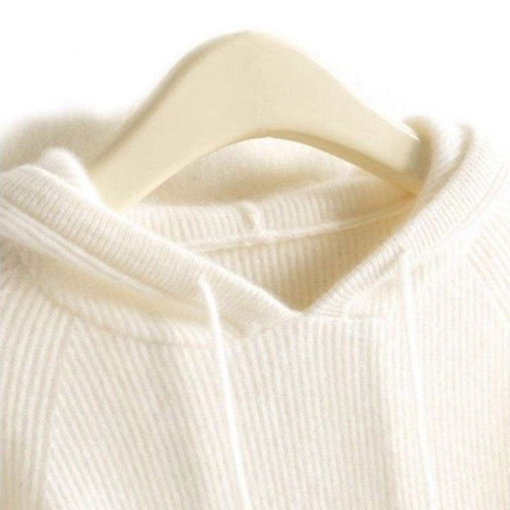 Cashmere and Mink Hooded Knit Jumper