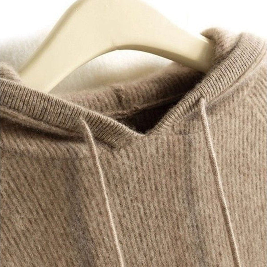 Cashmere and Mink Hooded Knit Jumper