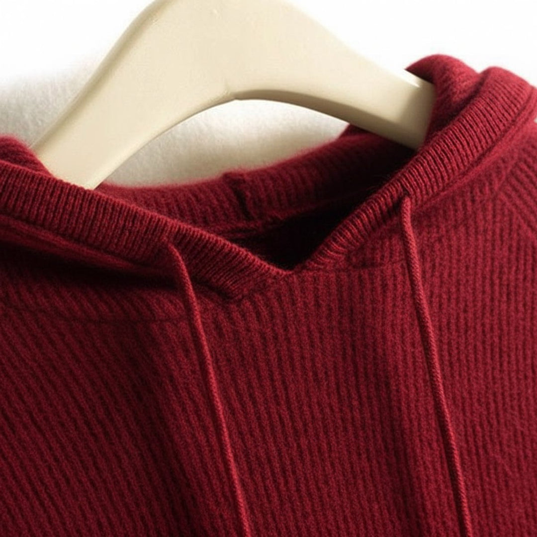 Cashmere and Mink Hooded Knit Jumper
