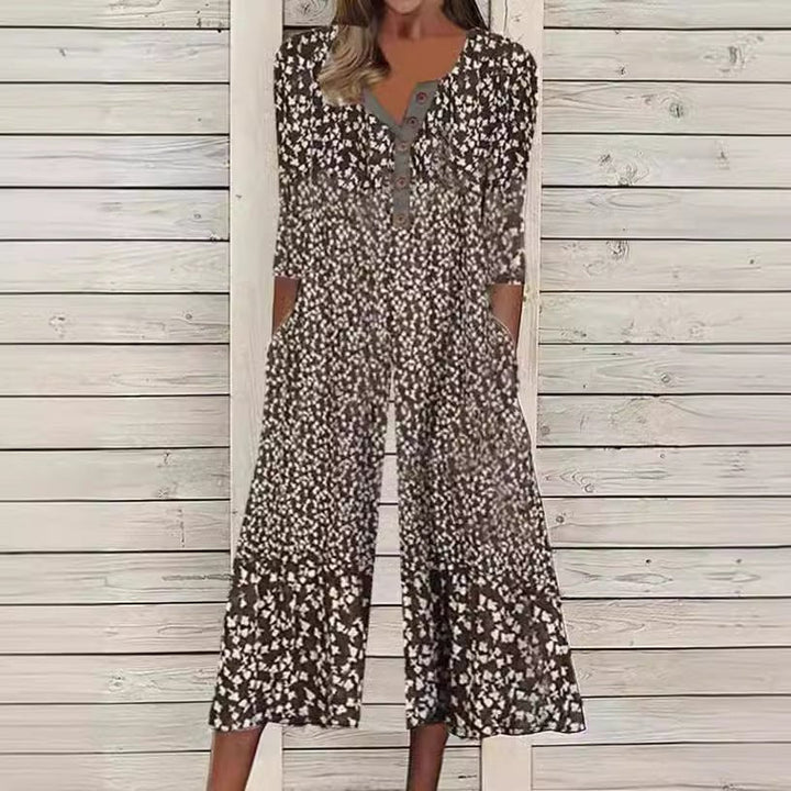 Cotton Button-Front Culotte Jumpsuit