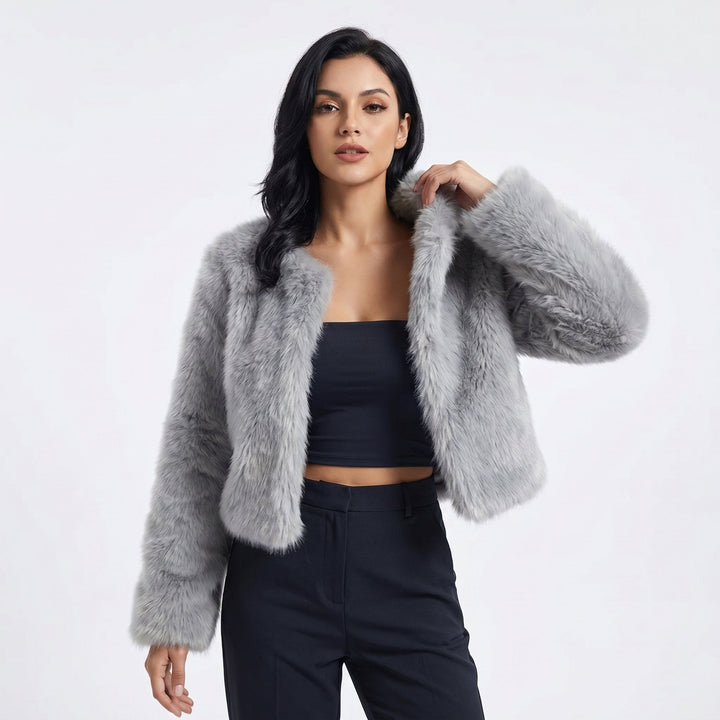 Cropped Faux Fur Jacket