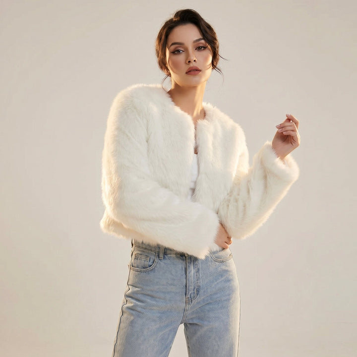 Cropped Faux Fur Jacket