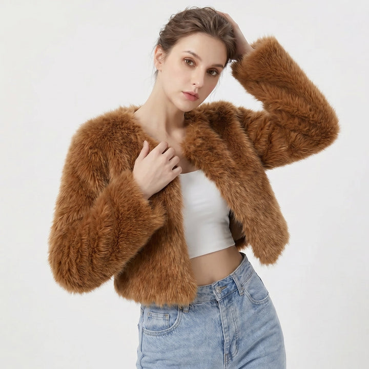 Cropped Faux Fur Jacket