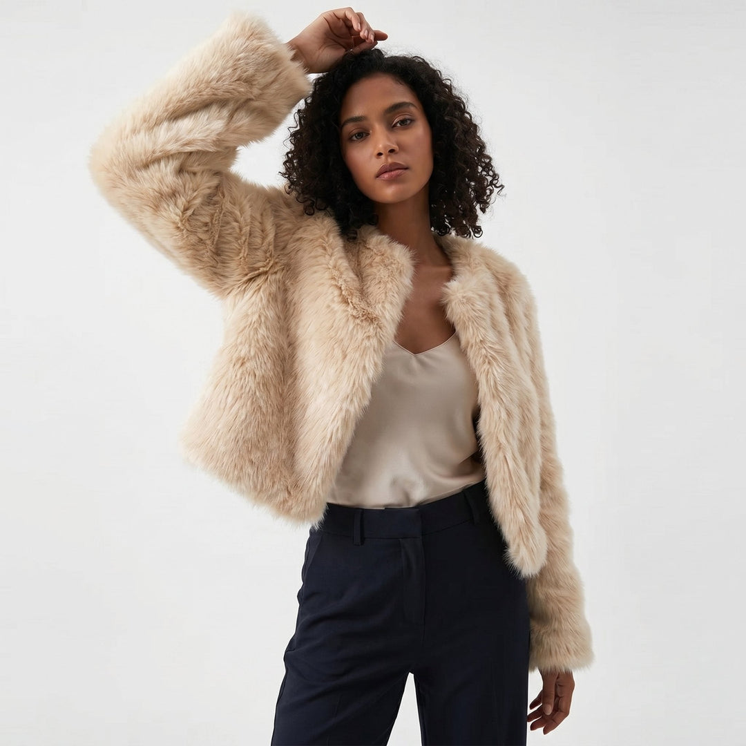 Cropped Faux Fur Jacket