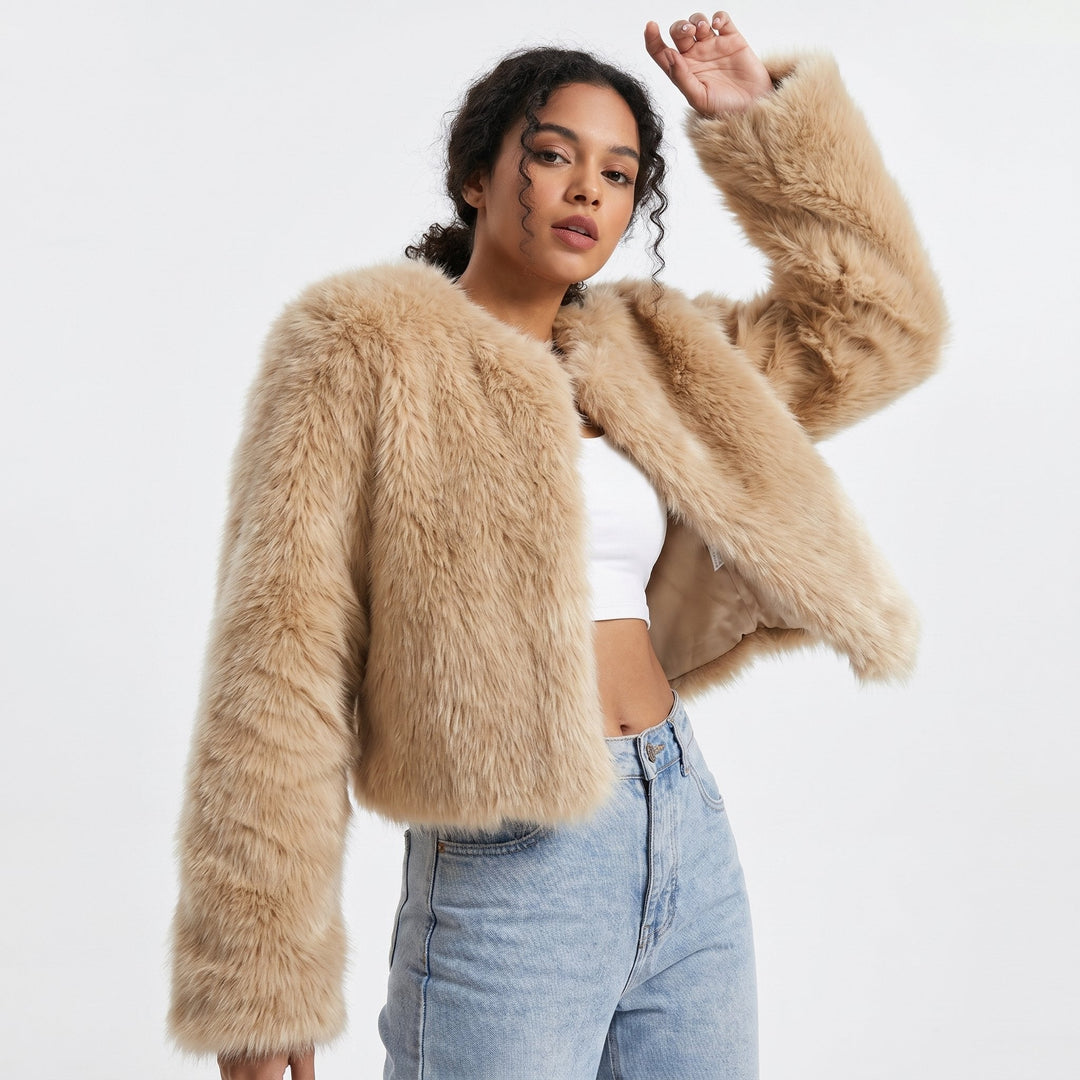 Cropped Faux Fur Jacket