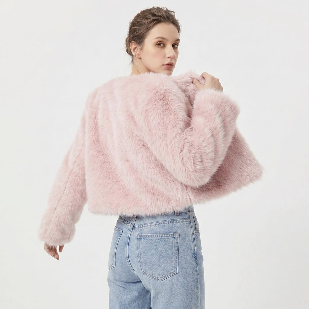 Cropped Faux Fur Jacket