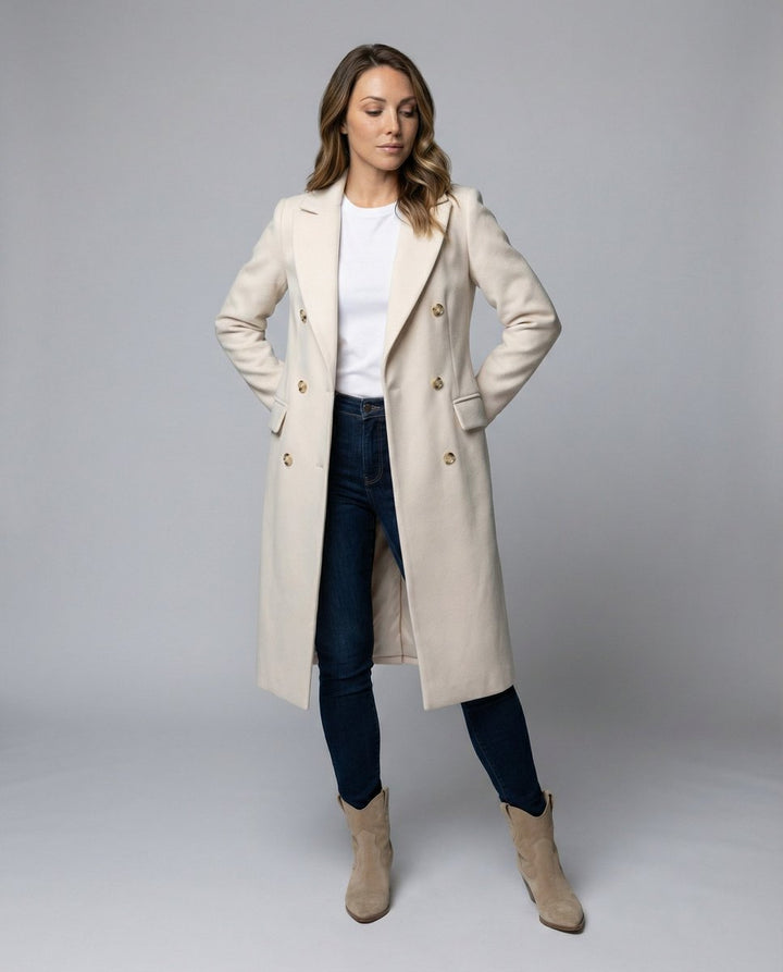 Double-Breasted Long-Line Coat