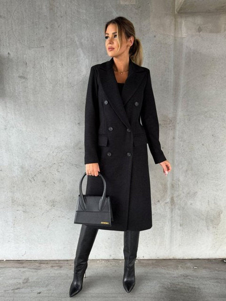 Double-Breasted Long-Line Coat