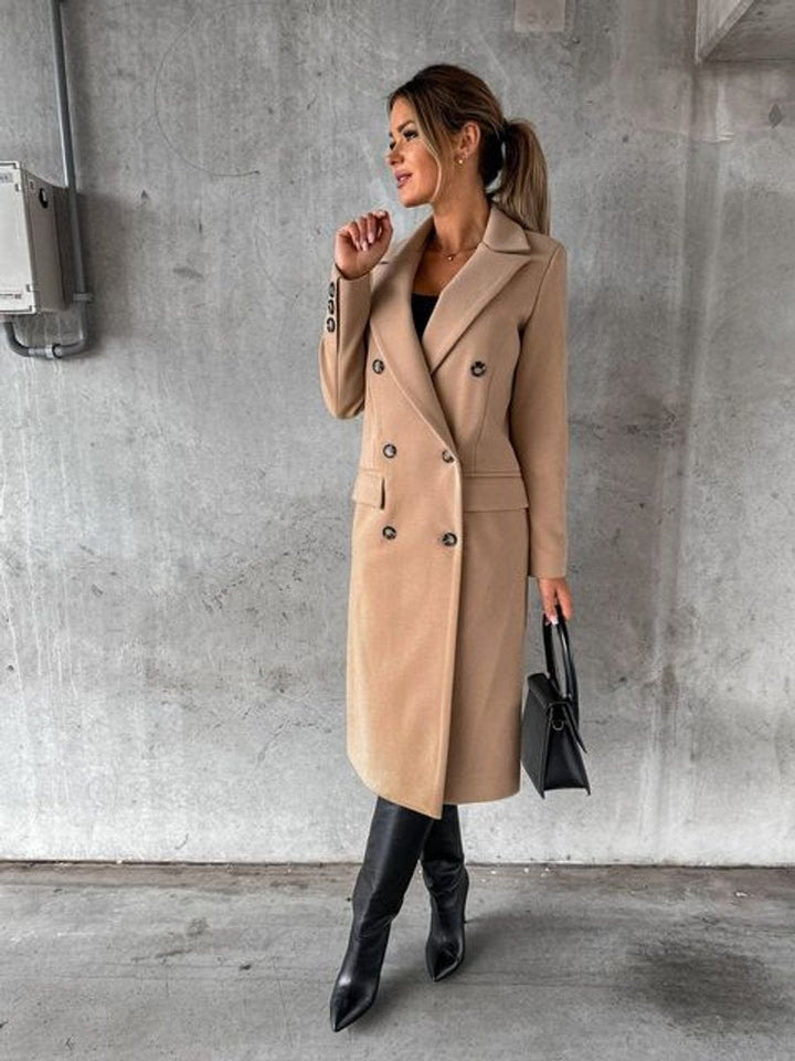 Double-Breasted Long-Line Coat