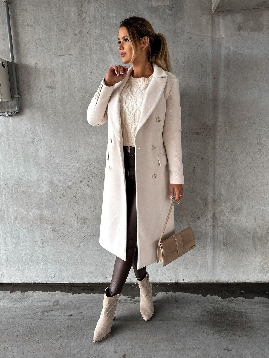 Double-Breasted Long-Line Coat