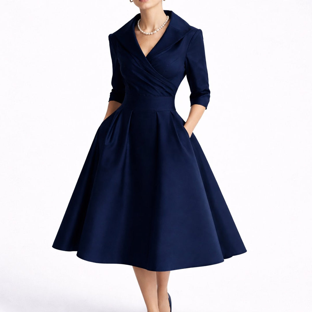 Structured A-Line Midi Dress