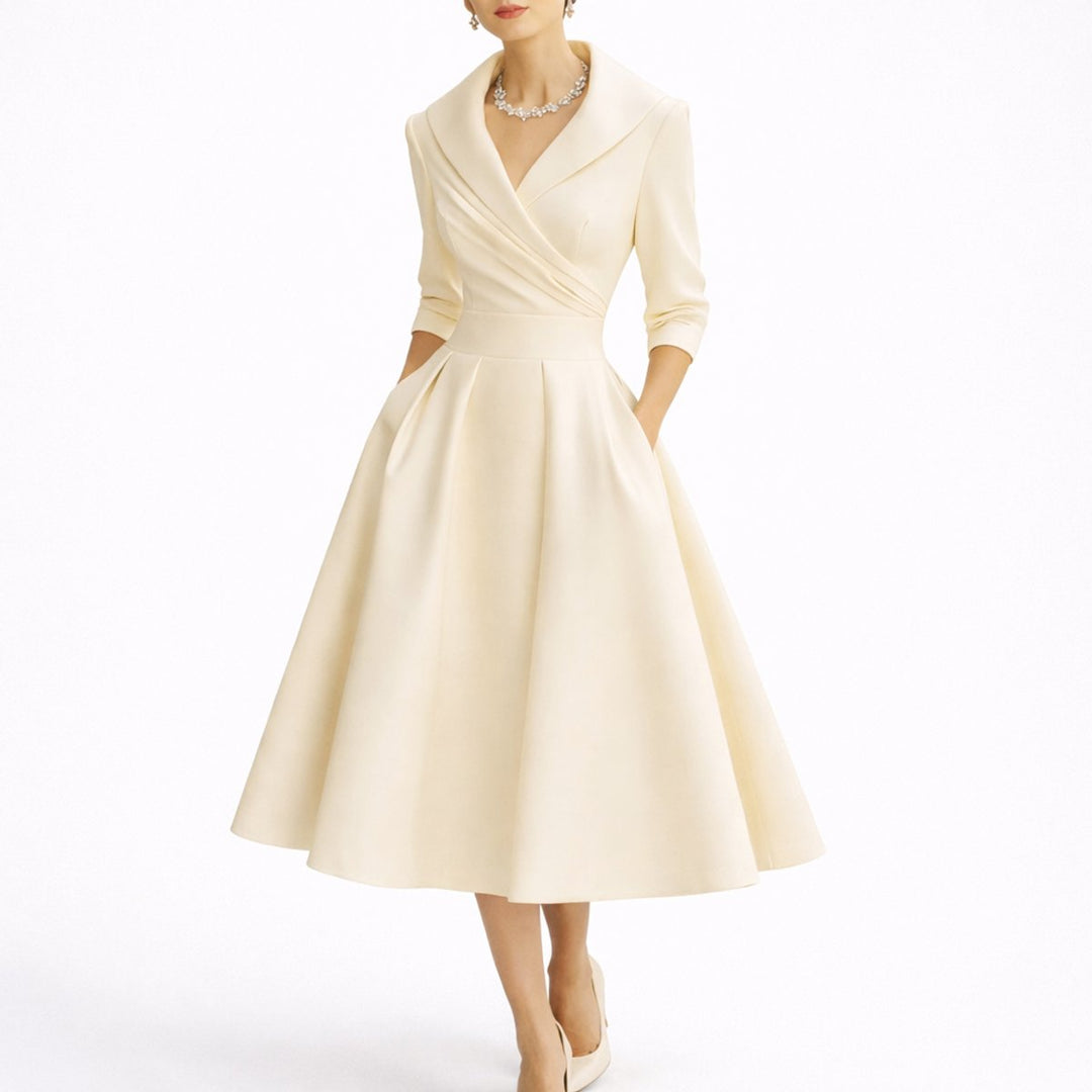 Structured A-Line Midi Dress