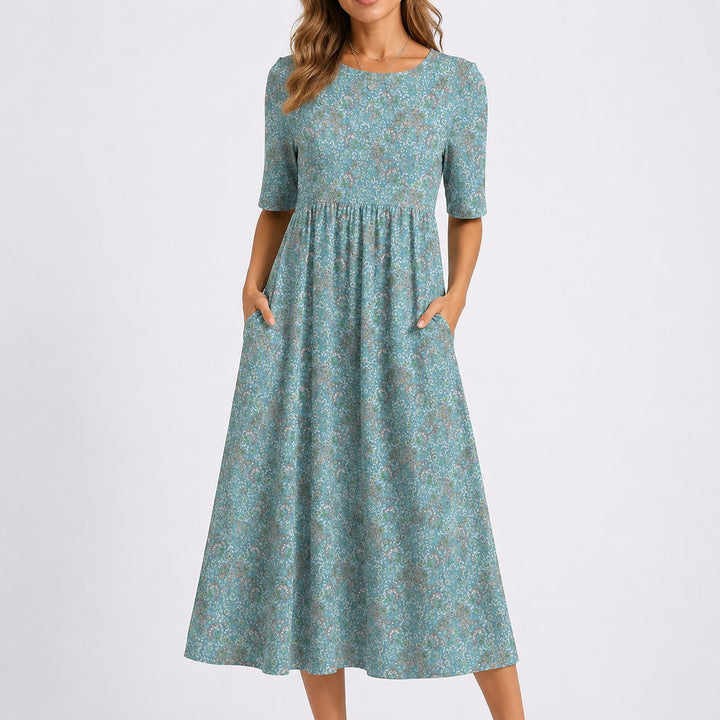 Floral Midi Wedding Guest Dress
