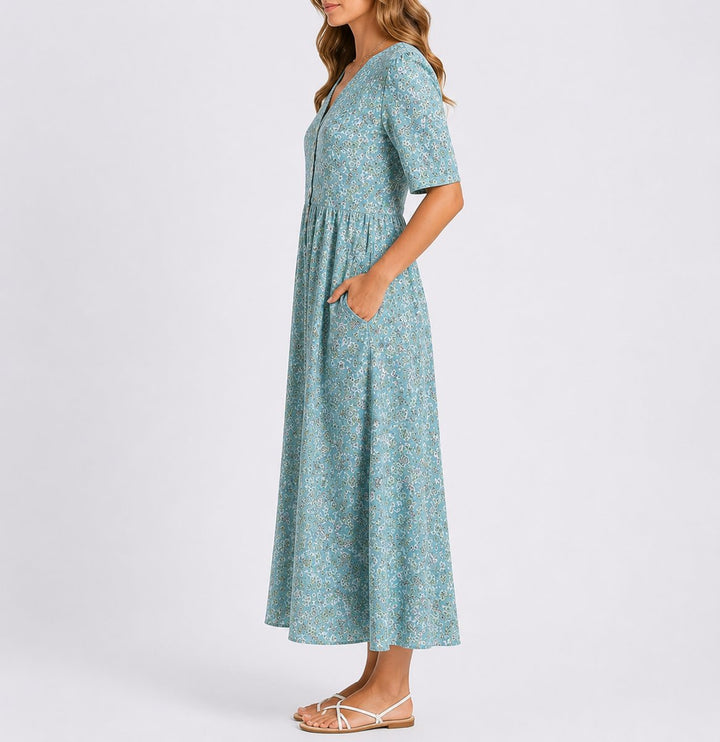 Floral Midi Wedding Guest Dress