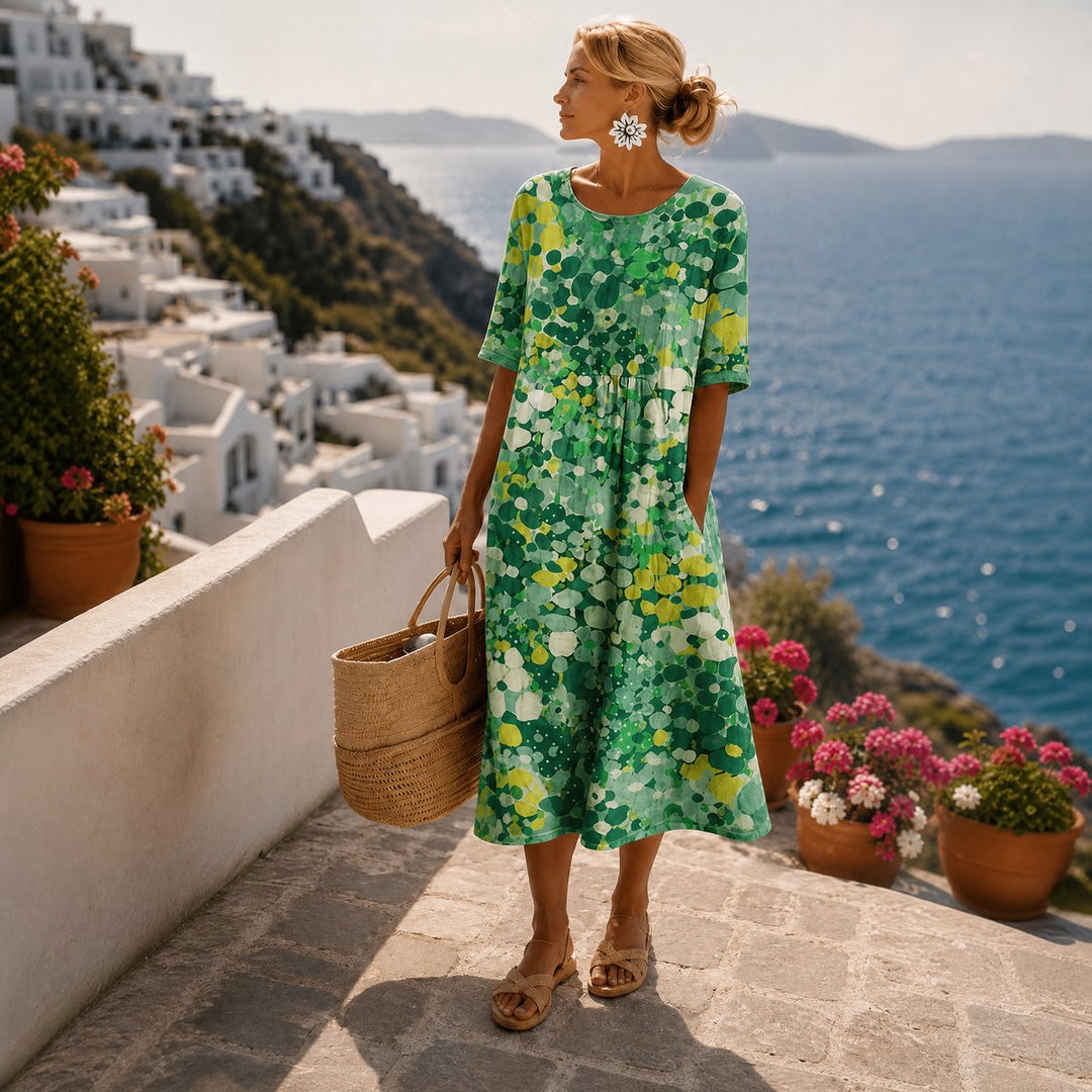 Floral Print Relaxed Midi Dress