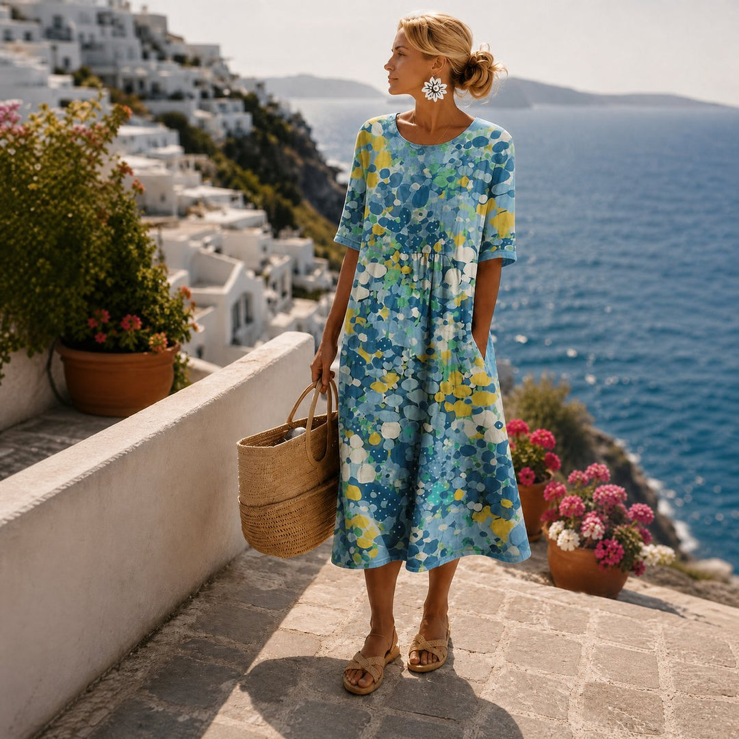Floral Print Relaxed Midi Dress
