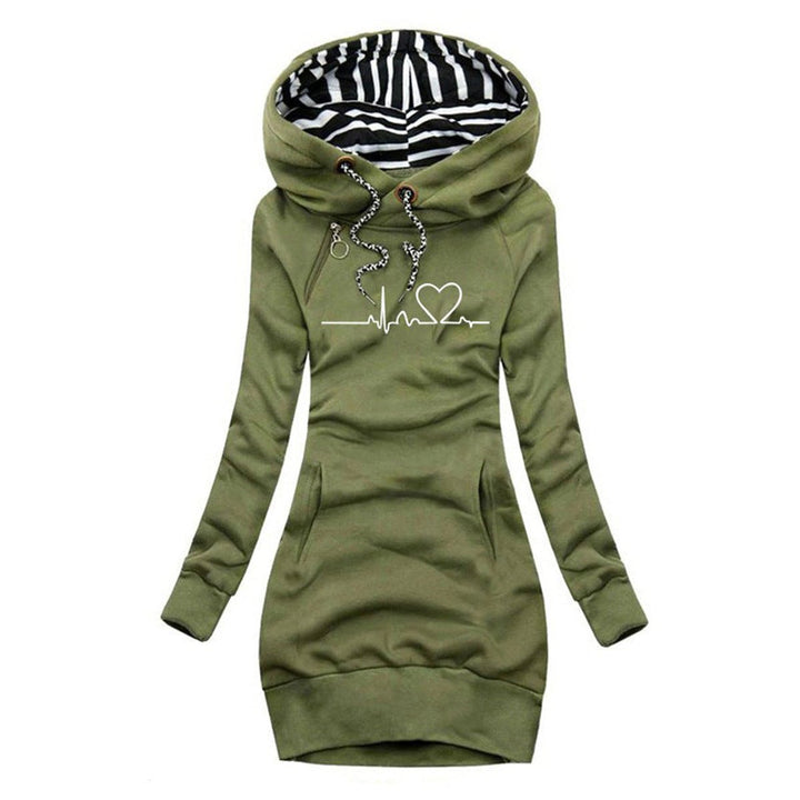 Heartbeat Graphic Hooded Jumper Dress