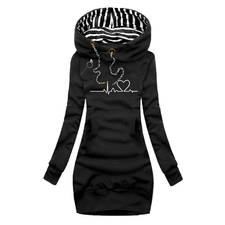 Heartbeat Graphic Hooded Jumper Dress