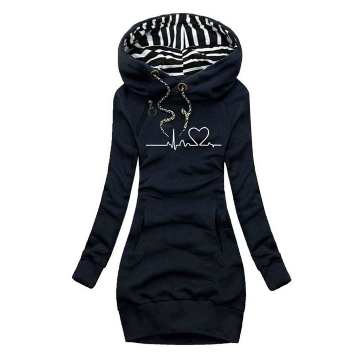 Heartbeat Graphic Hooded Jumper Dress