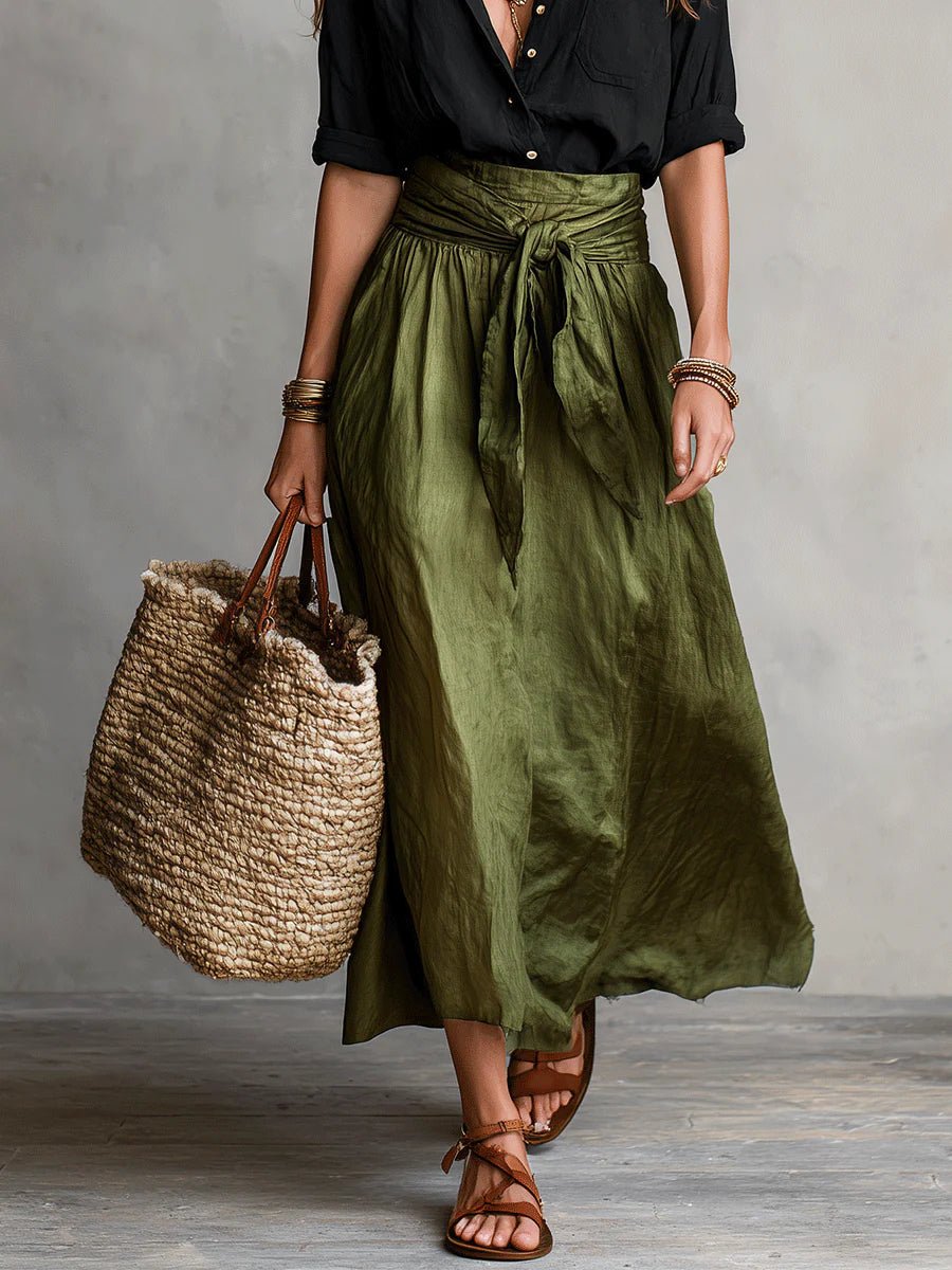 High-Waisted Button-Up Two-Piece Set