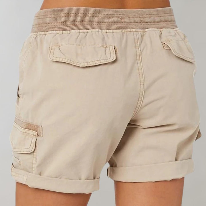 High-Waisted Cargo Shorts with Drawstring