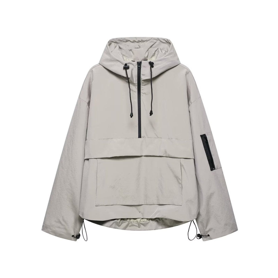 Quilted Hooded Pullover Anorak