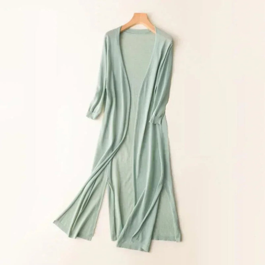 Lightweight Longline Open-Front Cardigan
