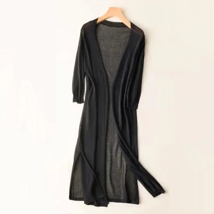 Lightweight Longline Open-Front Cardigan