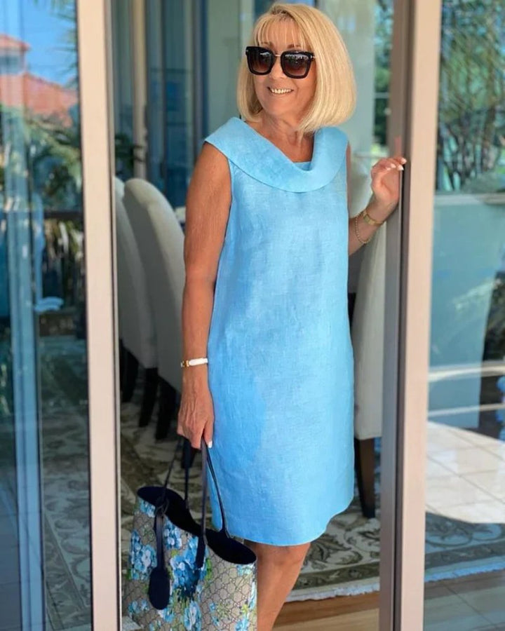 Lightweight Sleeveless Wide-Neckline Summer Dress
