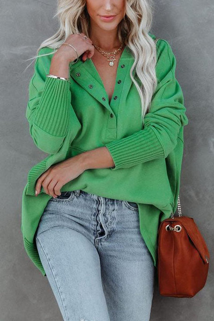 Longline Hooded Drawstring Tunic Sweatshirt