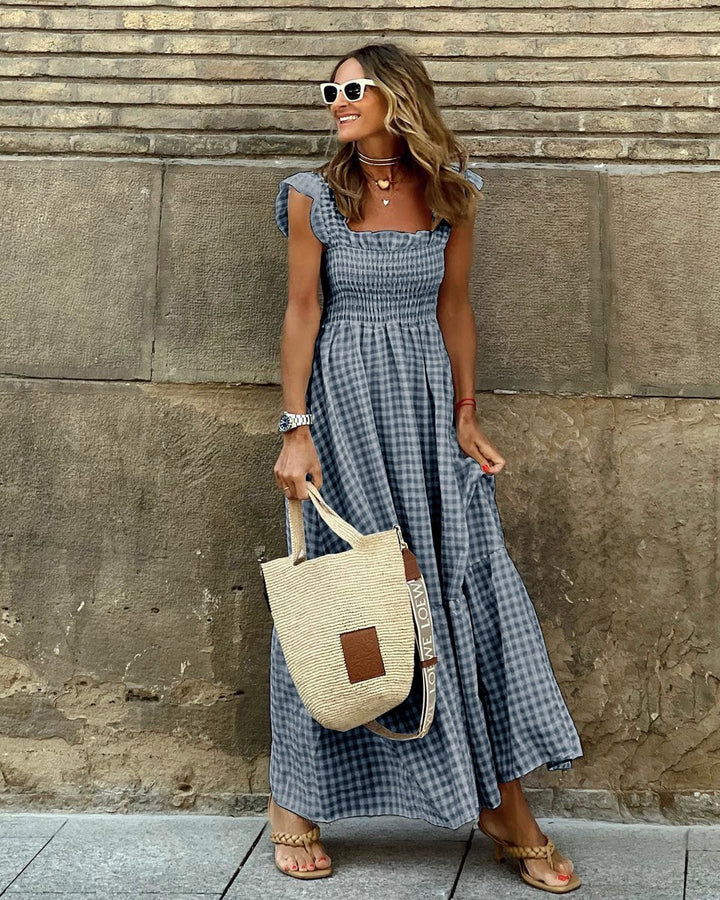 Gingham Smocked Maxi Dress