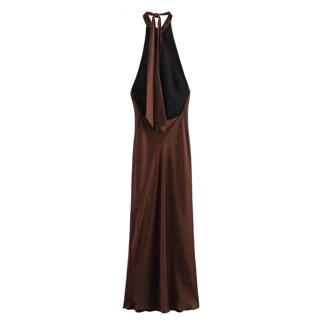 Satin Halter Neck Maxi Slip Dress
