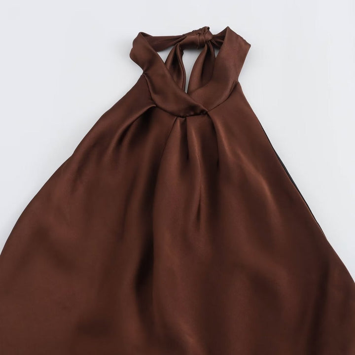 Satin Halter Neck Maxi Slip Dress