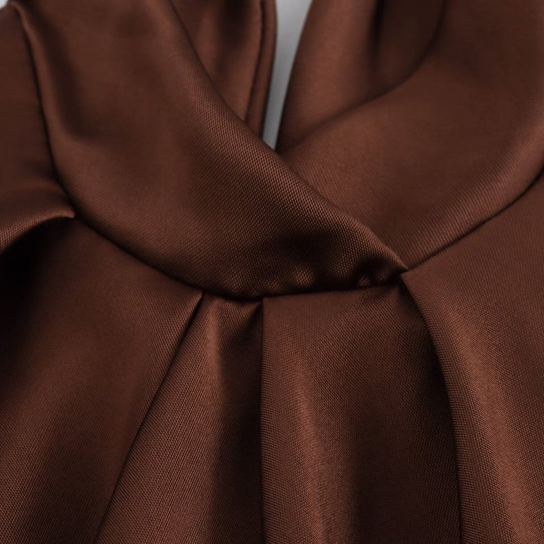 Satin Halter Neck Maxi Slip Dress