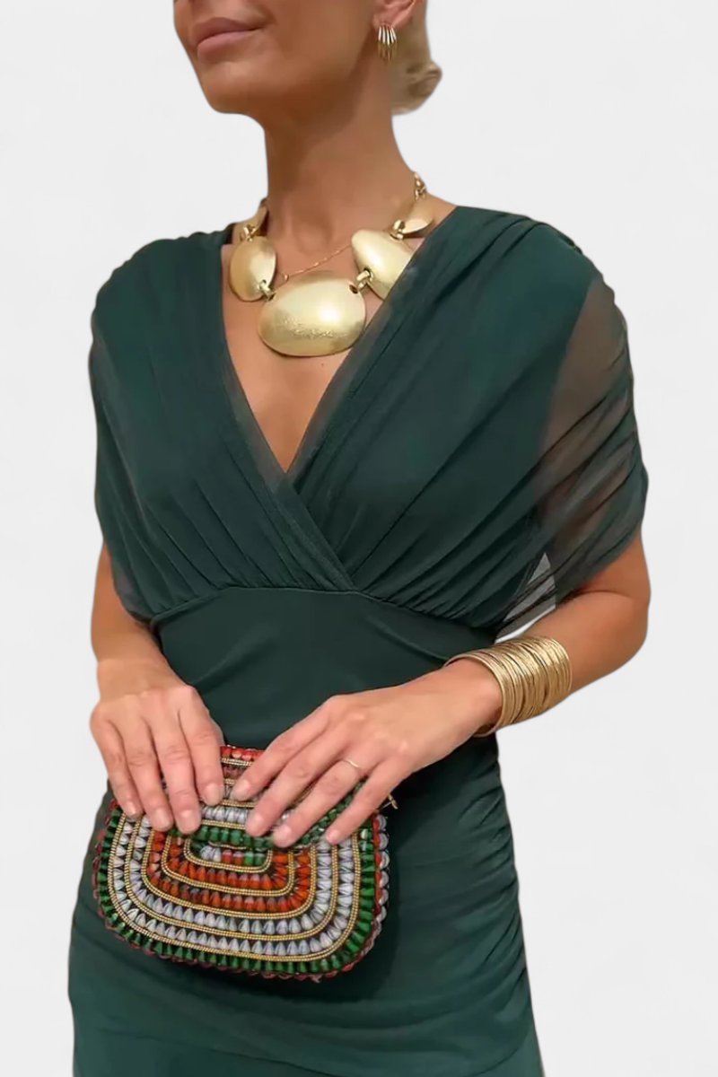 Off-Shoulder Flowing Maxi Cocktail Dress