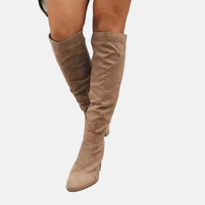 Over-the-Knee Suede Block Heel Boots