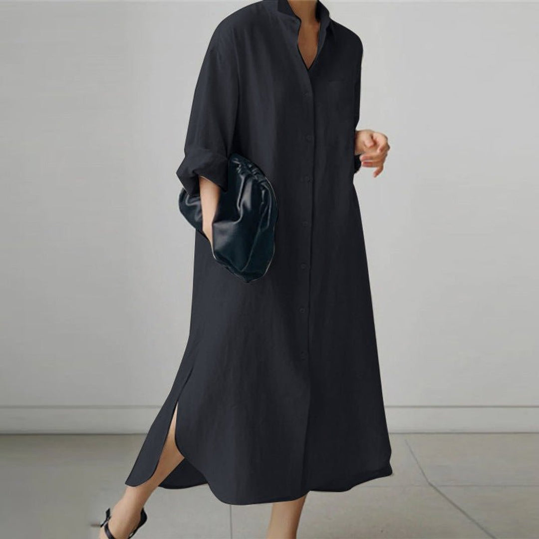 Oversized Button-Down Shirt Dress