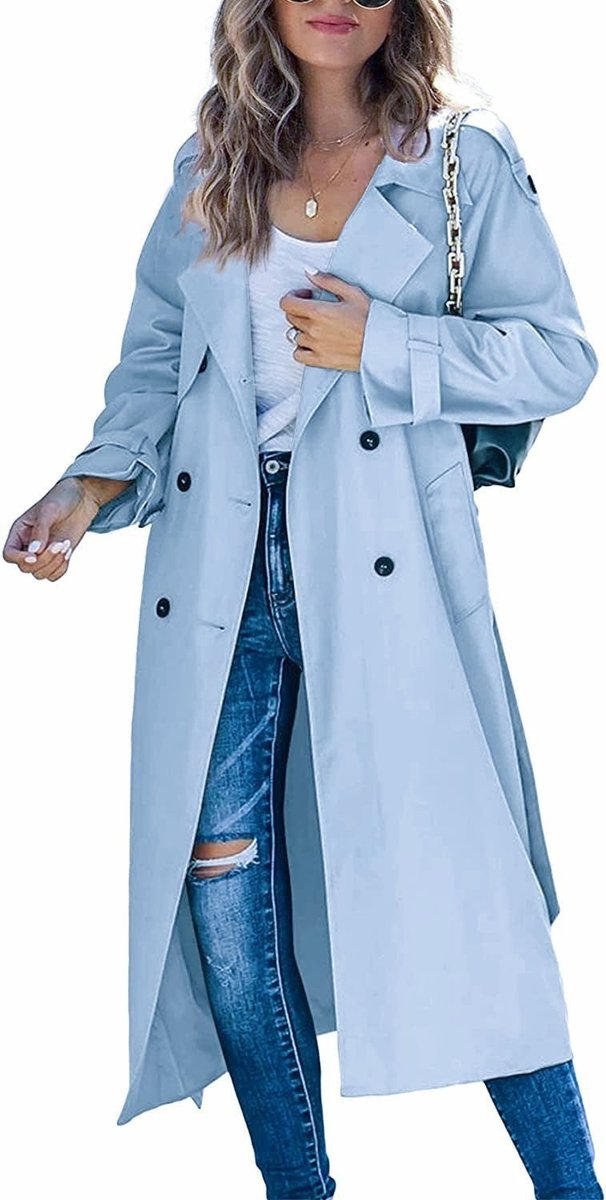 Oversized Double-Breasted Longline Trench Coat