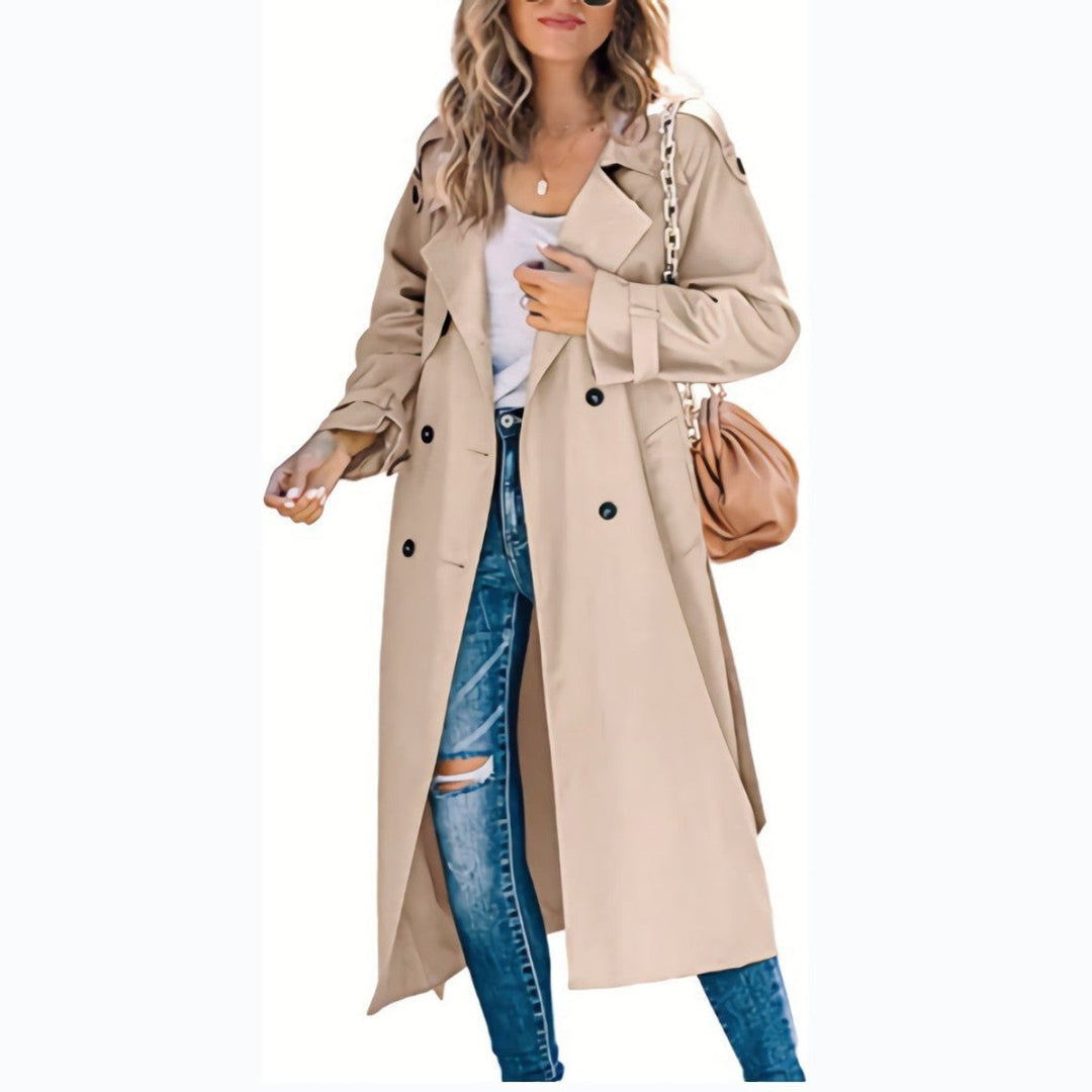Oversized Double-Breasted Longline Trench Coat