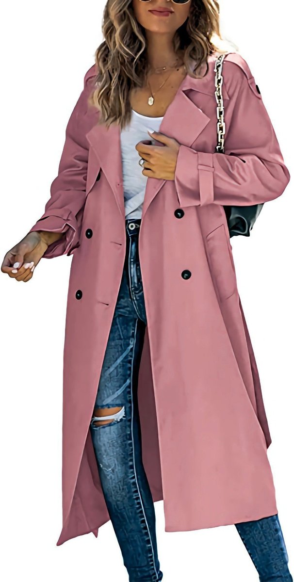 Oversized Double-Breasted Longline Trench Coat