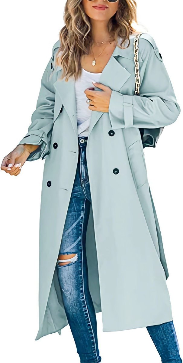 Oversized Double-Breasted Longline Trench Coat