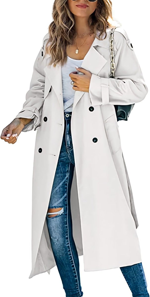 Oversized Double-Breasted Longline Trench Coat
