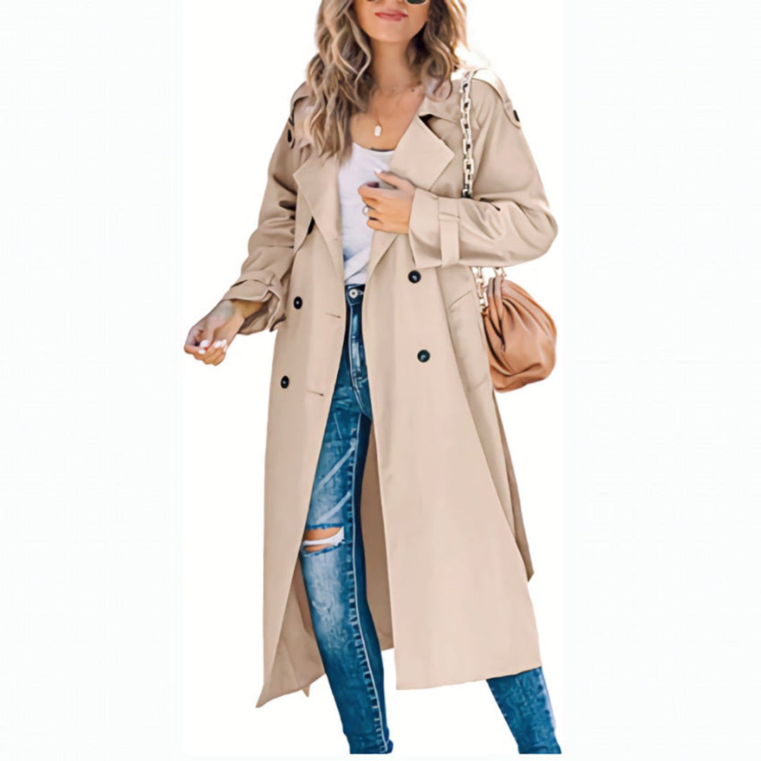 Oversized Double-Breasted Longline Trench Coat