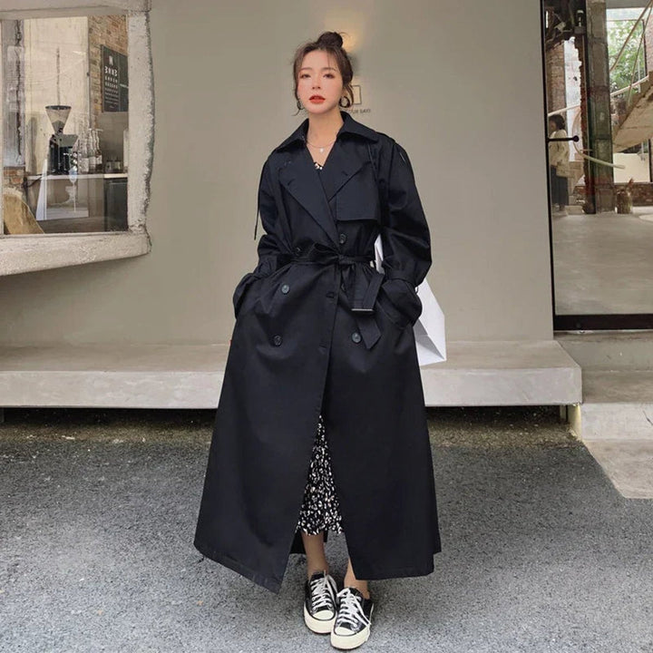 Oversized Double-Breasted Longline Trench Coat