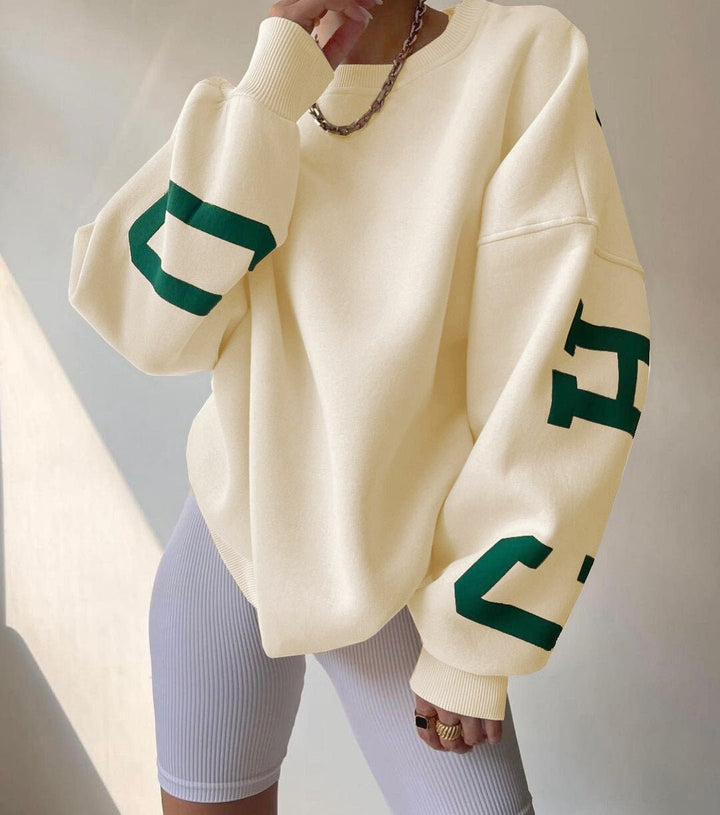 Oversized Varsity Sleeve Crewneck Jumper